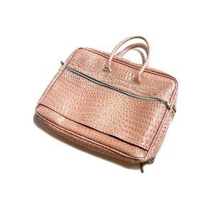 Catherine Manuell Embossed Travel Laptop Bag Carry On Organizer Briefcase Pink